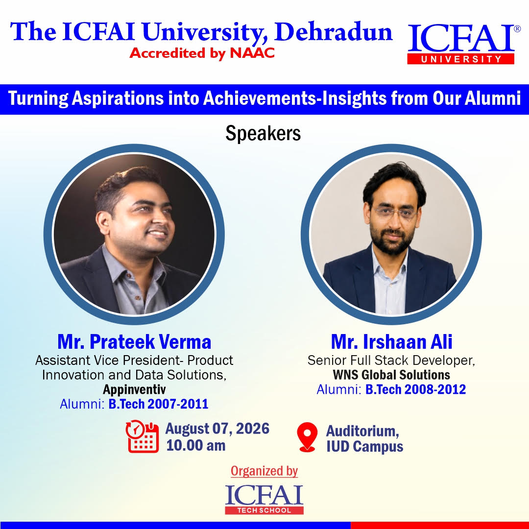 Turning Aspirations into Achievements – Insights from Our Alumni scheduled on August 07, 2026