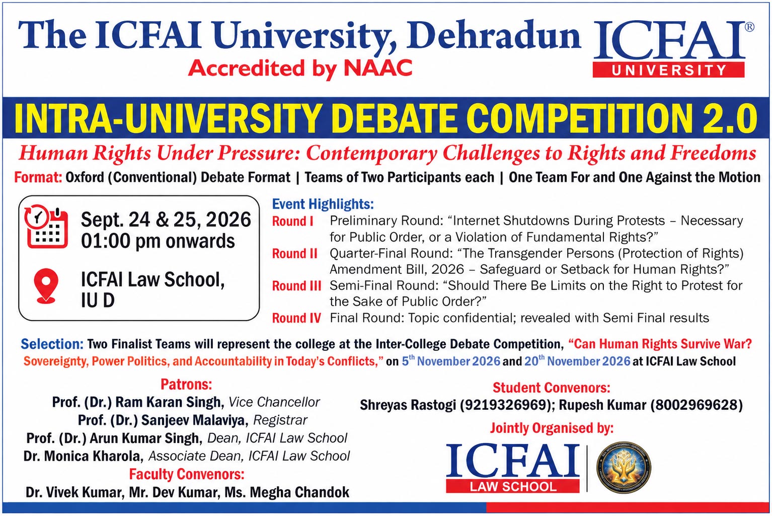 Intra-University Debate Competition 2.0, 2026