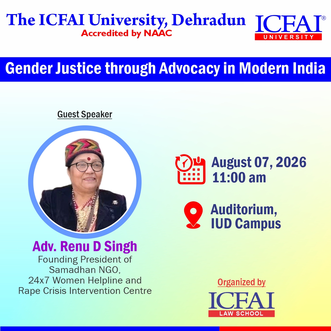 Guest Lecture on Gender Justice through Advocacy in Modern India on August 07, 2026